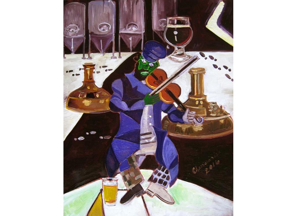 模写　マルク・ジャガール　緑色のバイオリン弾き 模写 マルク・ジャガール 緑色のバイオリン弾き