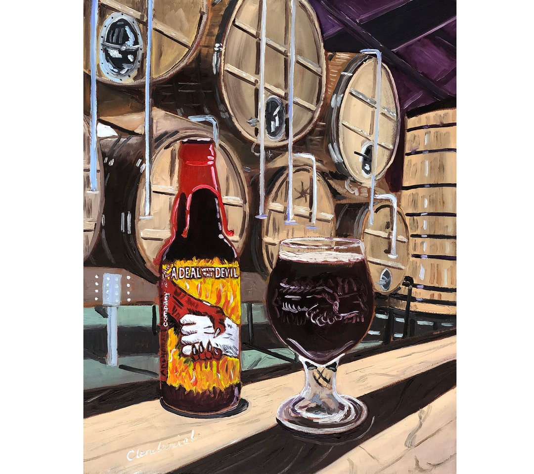 A Deal With the Devil Barleywine Beer Painting Anchorage - Etsy