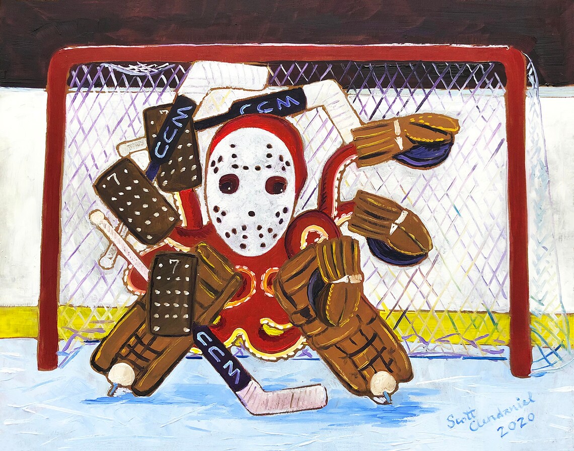 Octopus Hockey Goalie Oil Painting CCM Ice Hockey Coach Gift Etsy