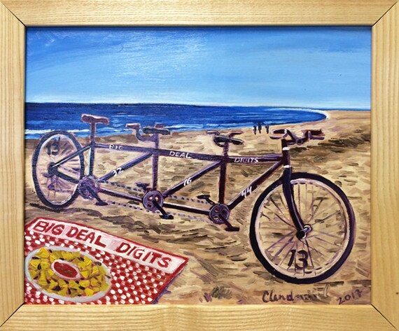 Aangepaste fiets schilderen beste vriend cadeau schilderij | Etsy