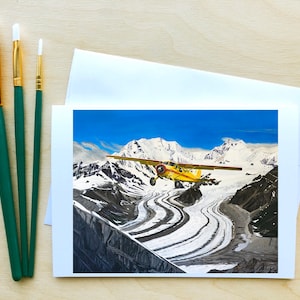 Flightseeing in Alaska Greeting Card, 7&quot;x5&quot;, Blank Inside, with Envelope, Wrangell - St. Elias National Park Card
