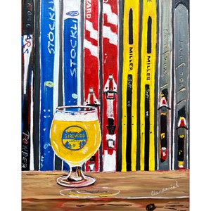 Girdwood Brewing IP-AK-tryck, av den alaskiska ölkonstnären Scott Clendaniel