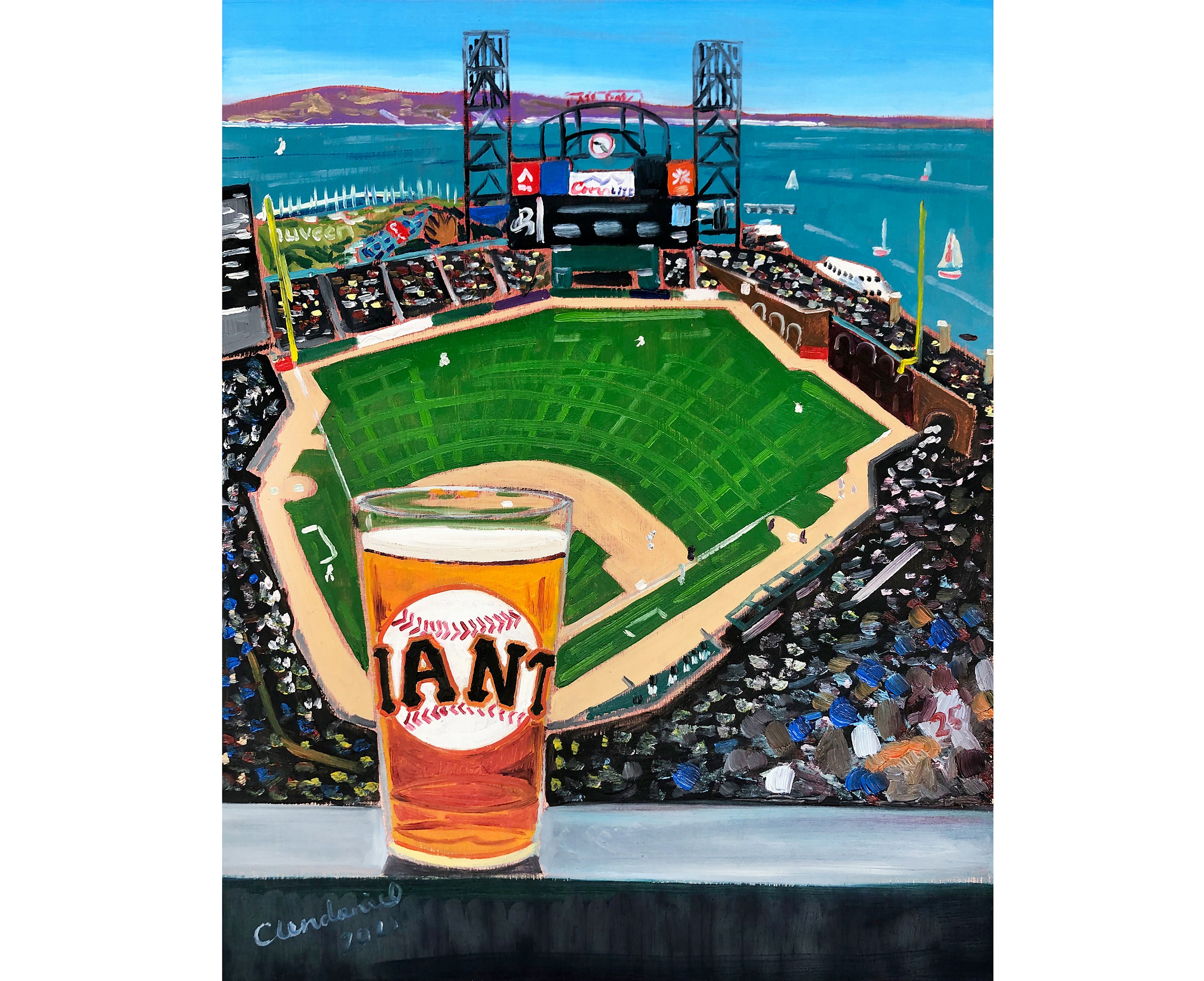 Beer at AT&T Stadium Giants Baseball Game, Oracle Park, San Francisco,  California Beer Art, Beer Artist, Baseball Wall Decor, Giants Poster