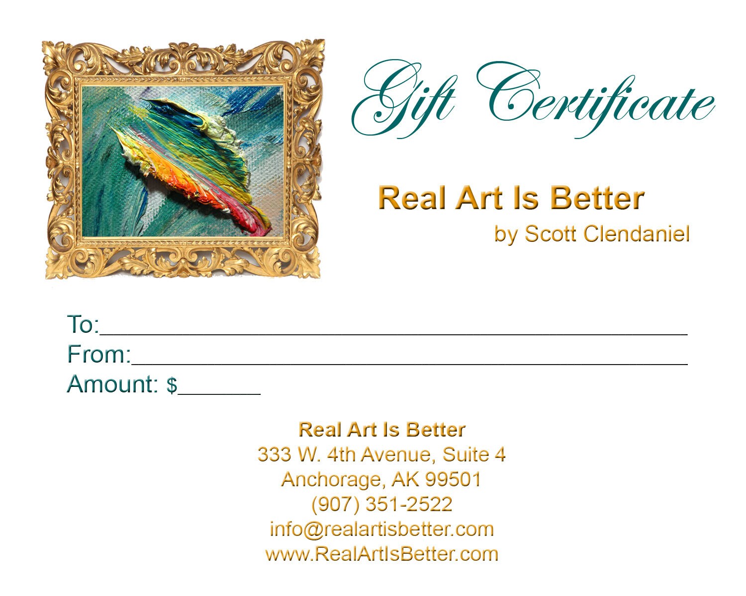 gift certificate for custom