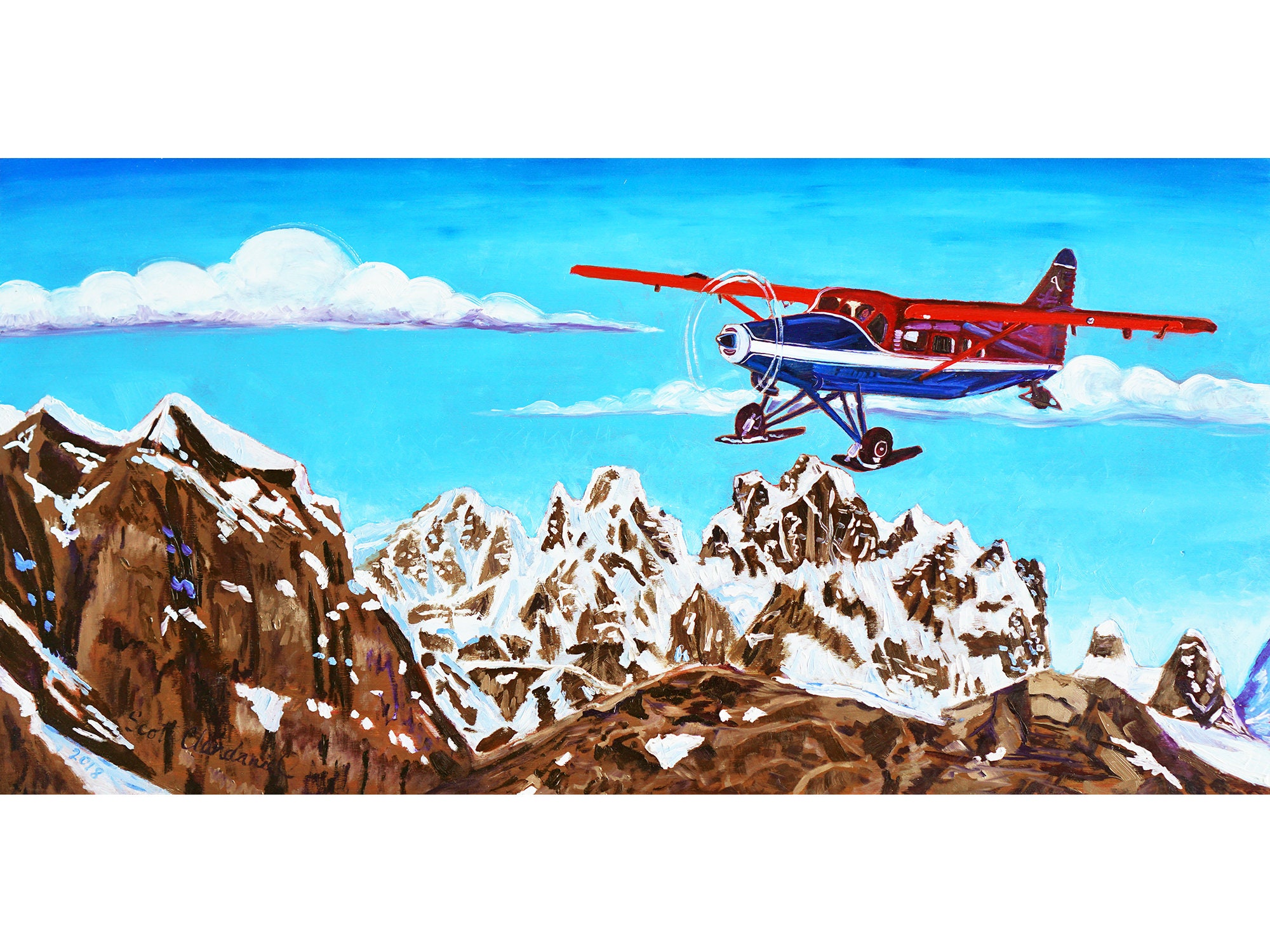 Alaska Aviation Painting Talkeetna Air Taxi Alaska Range De - Etsy