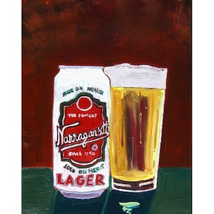 Narragansett Lager Beer Art for Men, Rhode Island Beer Gifts for Husband, Kitchen Food Art, 21st Birthday Alcohol Gift, Man Cave Beer Poster