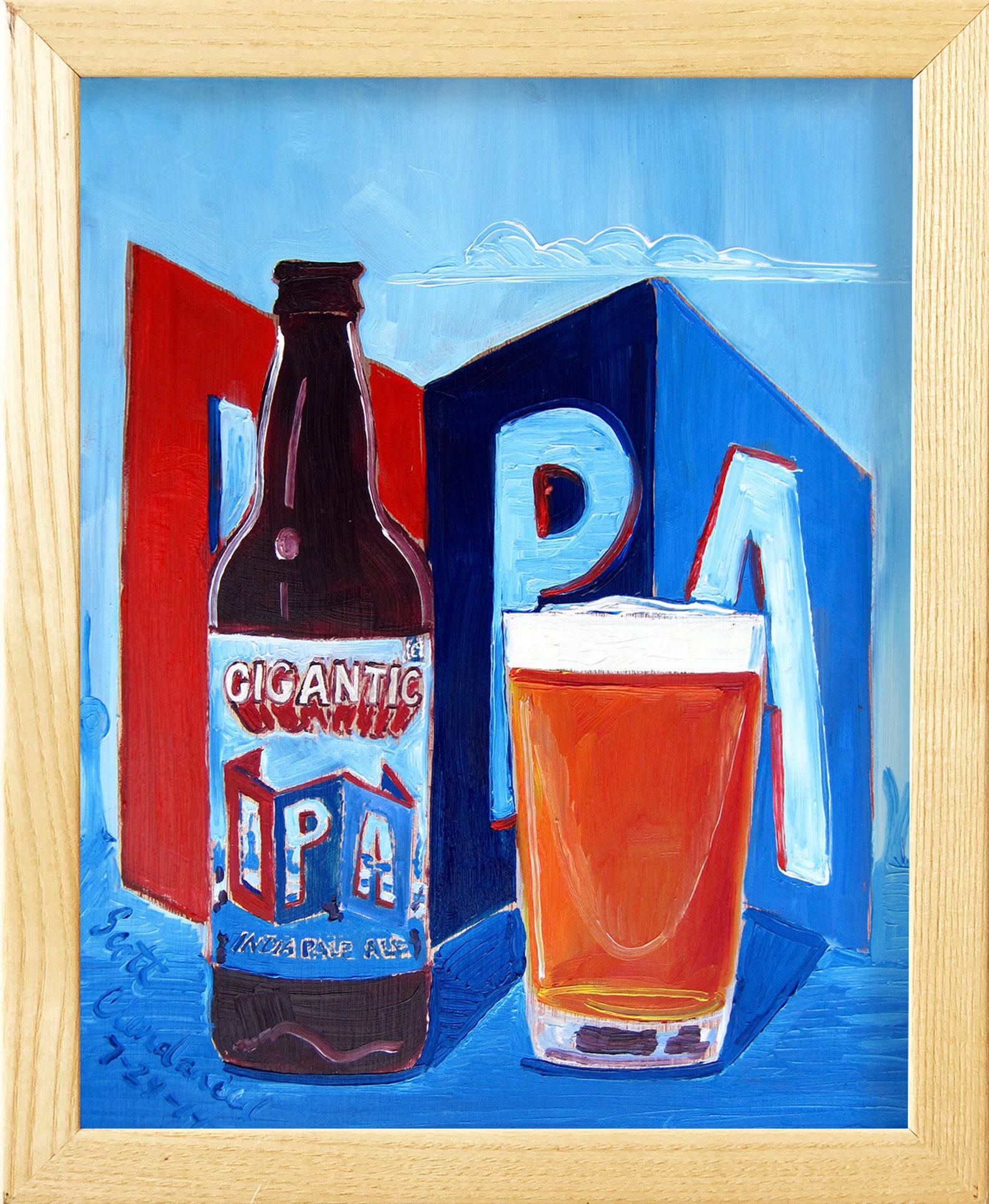 Gigantic Brewing IPA Oregon Beer Art Portland Craft Beer Etsy