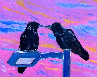 Raven Romance Prints by Alaskan Artist Scott Clendaniel