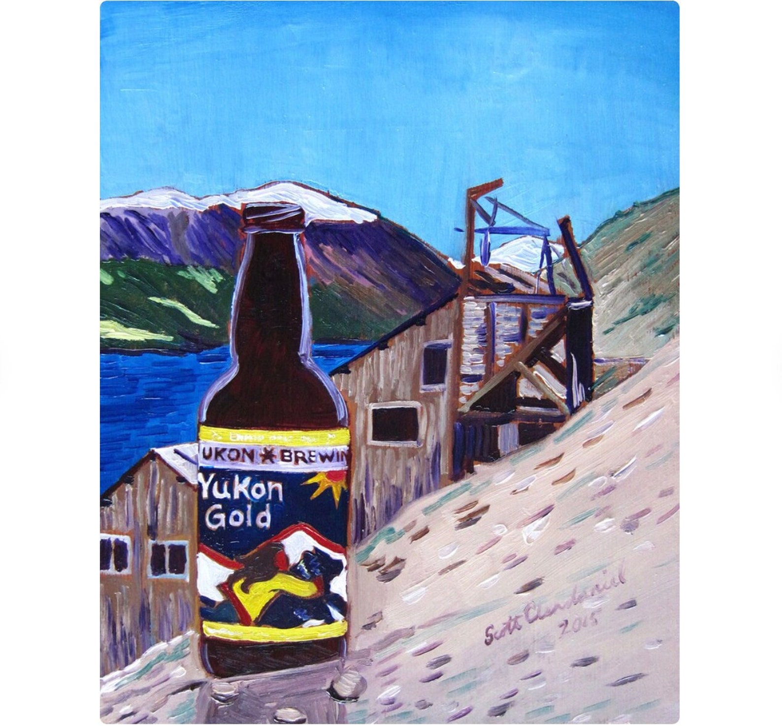 Yukon Brewing Canada Painting Yukon Gold Beer Art Gold Etsy