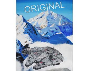 Millennium Falcon Air Taxi Original Oil Painting and Prints by Alaskan Artist Scott Clendaniel