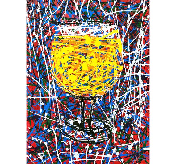 Jackson Pollock Splatter Painting of Belgian Beer Glass Drip Etsy