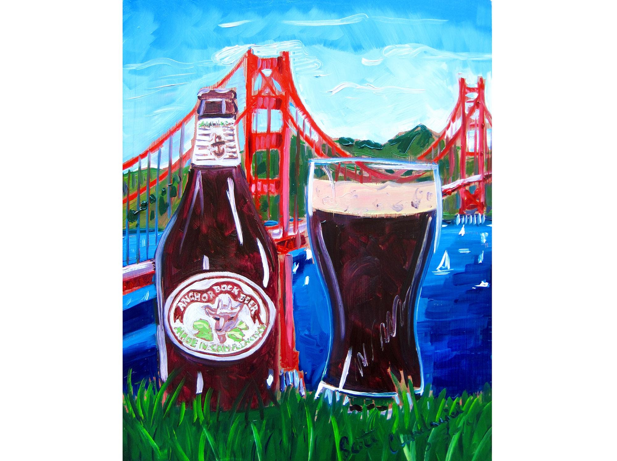 ブランド通販 ブールバードブリューイングカンパニーのクラフトビールイラスト 絵画