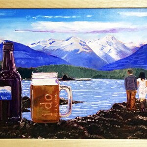 Custom Beer Painting Made to Order, Personalized Beer Gift for Him, Art for Men, Beer Anniversary Gift for Husband, Present for Boyfriend image 6