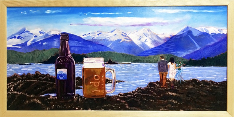 Custom Beer Painting Made to Order, Personalized Beer Gift for Him, Art for Men, Beer Anniversary Gift for Husband, Present for Boyfriend image 6