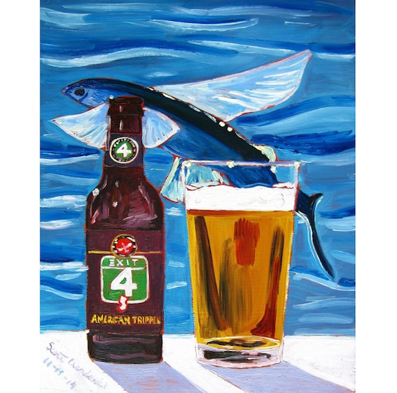 Flying Fish Brewing Beer Glass New collectible Excellent Condition brewed in NJ