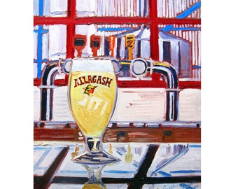 Allagash Brewing, Maine Beer Poster, Gift for Beer Lover, White Beer Art, Gift for Brother, Anniversary Craft Beer Gift for Husband, Bar Art