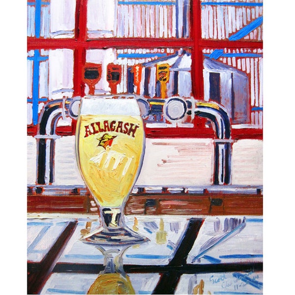 Allagash Brewing, Maine Beer Poster, Gift for Beer Lover, White Beer Art, Gift for Brother, Anniversary Craft Beer Gift for Husband, Bar Art