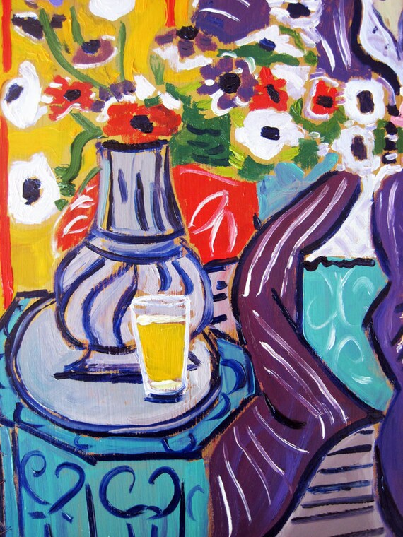 Matisse Print, Woman in a Purple Coat Beer Parody, Dining Matisse Print, Woman in a Purple Coat Beer Parody, Dining