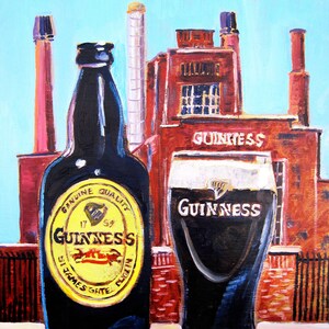 Guinness-affisch, ölpresent till honom, målning till matsalen i Irland, födelsedagspresent till St. Patrick's Day, årsdagspresent till pojkvän, barkonst bild 3