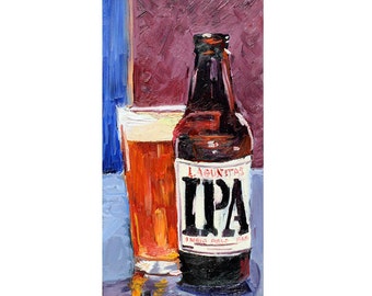 Lagunitas IPA, Barkonst, Hantverksölgåvor, Kalifornienölposter, 21-årspresent till honom, Man Cave-konst för män, Matmålning i köket