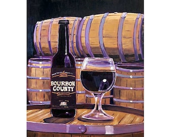 Bourbon County Stout, Goose Island, Chicago Beer Art, Gift for Beer Lover, Craft Beer Gift, Dining Room Print, Man Cave Beer Poster, Bar Art