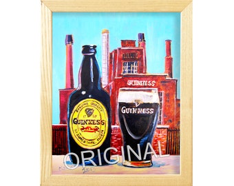 Guinness Poster, Beer Gift for Him, Ireland Dining Room Painting, St. Patrick's Day Birthday Gift, Anniversary Gift for Boyfriend, Bar Art