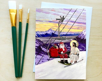 Christmas Break Card with Envelope, 5"x7", by Alaskan Artist Scott Clendaniel