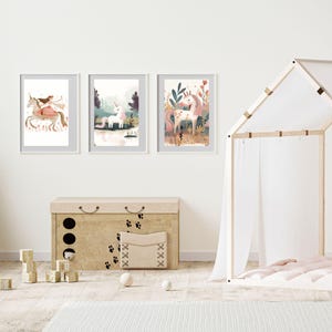 Unicorn poster set of 3 children&#39;s rooms, children&#39;s room decoration poster, digital duck, children&#39;s picture, gift, unicorn digital products, birthday