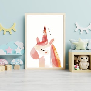 Unicorn Poster Children&#39;s Room Poster, Digital Duck, Children&#39;s Picture, Unicorn, Gift, Unicorn Digital Products, Birthday, Gift Baby,