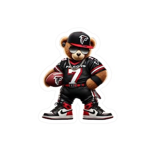 Atlanta Falcons Teddy Bear Sticker | Football Fan Vinyl Decal | NFL Inspired Gift | Falcons Collectible | Sports Team Merch