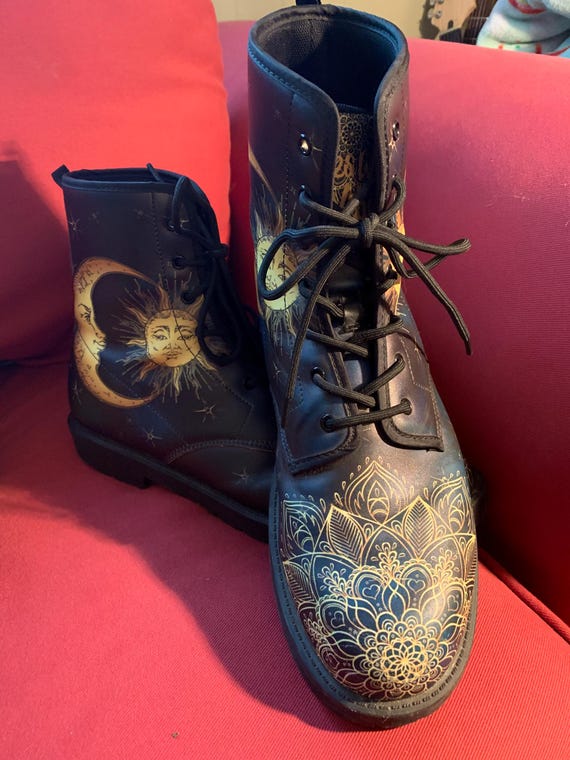 Boots - Cool Mandala, Moon, and stars