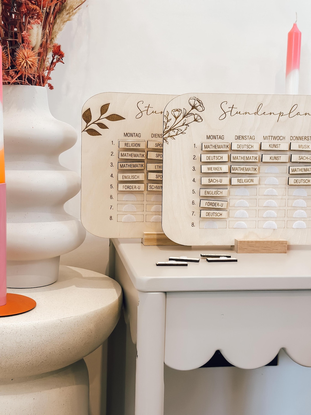 Wooden Children's Timetable – Minimalist and Boho | Engraved & With ...