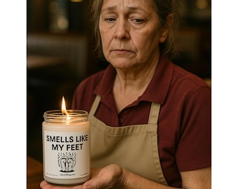 Funny "Smells Like My Feet" Scented Soy Candle – Humorous Gift