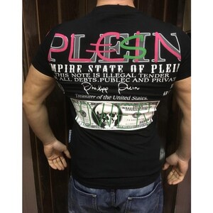 Mens short sleeve t-shirt in P.Plein retro style.Vintage designer summer fashion size S.Used once and in perfect condition. image 2