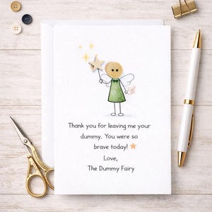 Dummy Fairy Card, Goodbye Dummy Card, Pacifier Fairy Letter, Dummy Weaning Card, Dummy Leaving Gift, Child Milestone Keepsake,Toddler reward