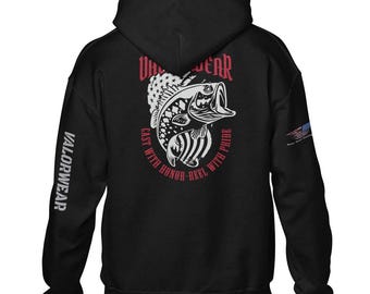 ValorWear "Cast with Honor, Reel with Pride" – Unisex Heavy Blend Hoodie (Dark Version)