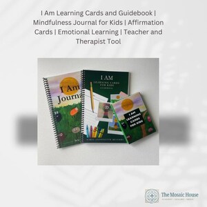 Tarjetas y guía de aprendizaje / Diario de atención plena para niños / Tarjetas de afirmación / Aprendizaje emocional / Herramienta para docentes y terapeutas