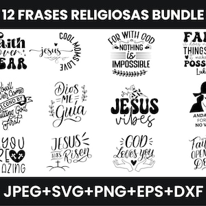 Religious Phrases SVG Bundle: Christian Bible Verses (Digital Download)