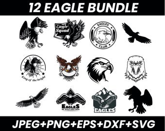 Eagle Head SVG Bundle: Laser Cut File, Vector Graphics (Digital Download)