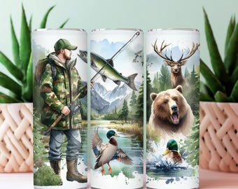 Deer Hunting Camo Tumbler Wrap: 20oz Sublimation Design (PNG Bundle)