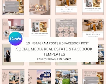 Modèles Instagram pour agents immobiliers : réseaux sociaux pour l'immobilier de luxe (modifiables via Canva)
