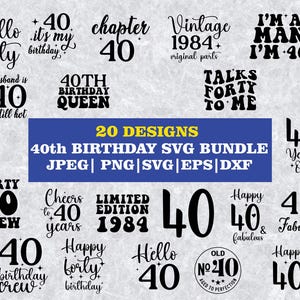 Lot 40e anniversaire SVG vintage 1985 : conception de chemise, tasse et plus (téléchargement numérique)