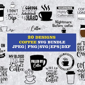 Coffee SVG Bundle, Funny Coffee SVG, Caffeine Queen, Coffee Lovers, Coffee Obsessed, Mug Svg, Coffee mug, Cut File Cricut, Silhouette File.