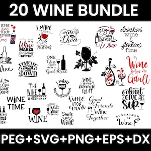 Wijn Svg-bundel, wijn Svg, alcohol Svg-bundel, wijnglas Svg, grappige wijnspreuken Svg, wijncitaat Svg, wijn gesneden bestanden, bestanden voor Cricut, Dxf