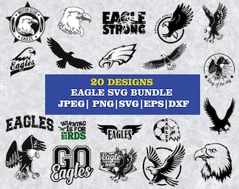 Eagles SVG Bundle: 20 Cut Files for Cricut, Silhouette (Digital Download)