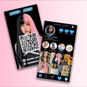 Bearbeitbare Kosmetikerin Visitenkarte Vorlage: Instagram QR Code Design