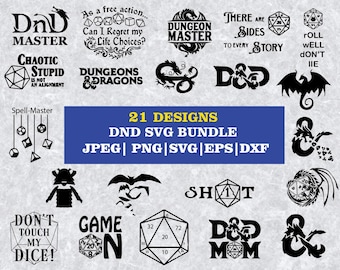 Dungeons and Dragons SVG Bundle: D&D Logo, Shirt Design (Digital Download)
