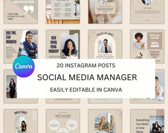 Modelli Canva: post Instagram per Social Media Manager (download PDF)
