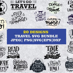 Travel SVG Bundle: Adventure Clipart, Cricut Files (Digital Download)