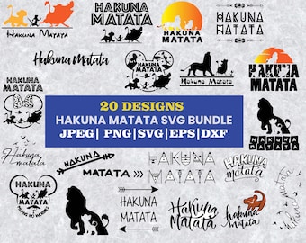 Retro Hakuna Matata Design: Simba, Timon & Pumbaa SVG PNG (Digital Download)